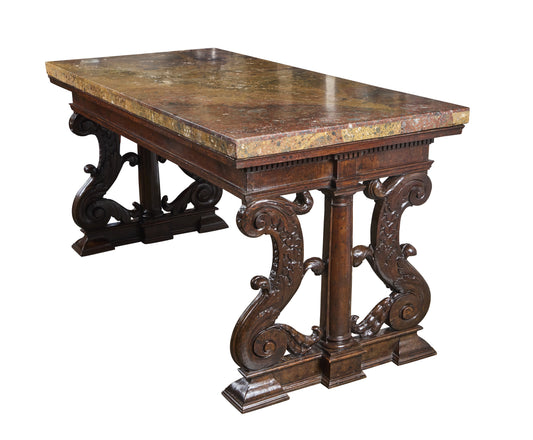 Period Renaissance Walnut Center Table