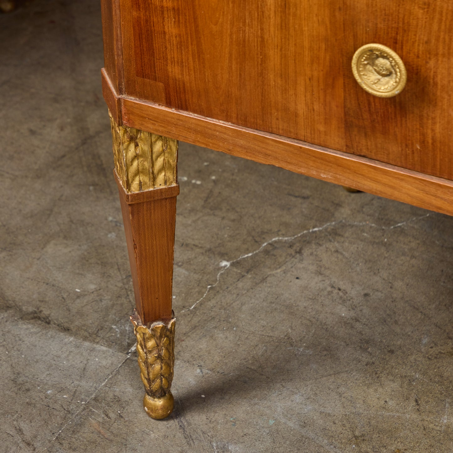 Pair 2nd Empire Fruitwood Marble Top Commodes