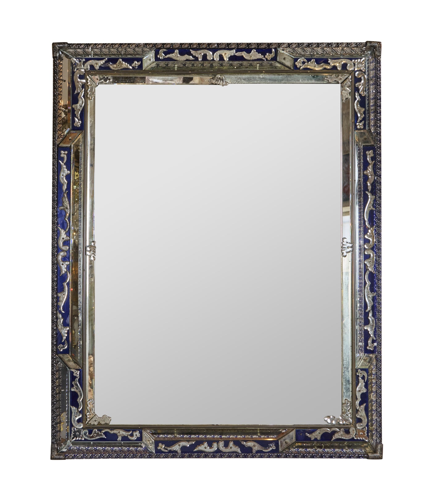 Elaborate Cobalt Glass Mirror