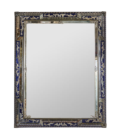 Elaborate Cobalt Glass Mirror