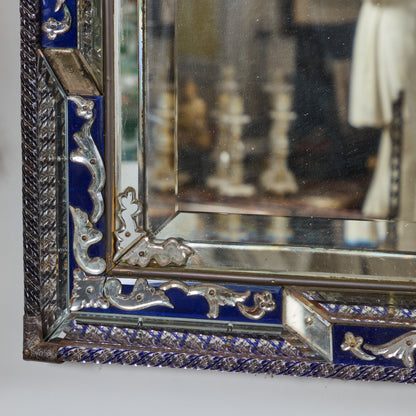 Elaborate Cobalt Glass Mirror