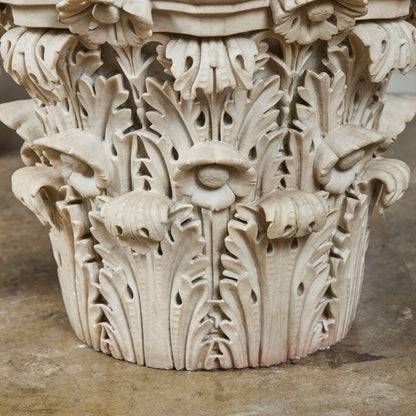 Pair of Carrara Marble Roman Capitals