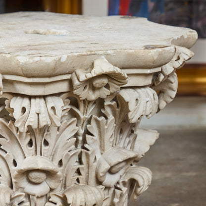 Pair of Carrara Marble Roman Capitals