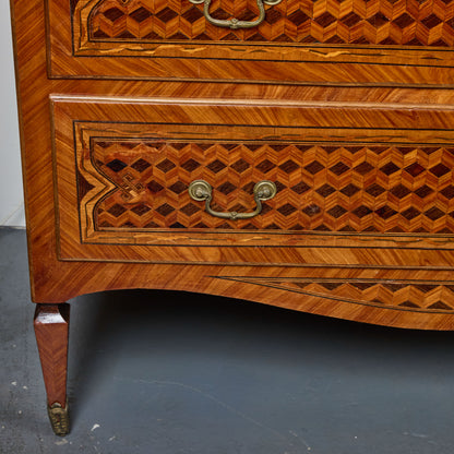 Pair of Veneered Marquetry Commodes