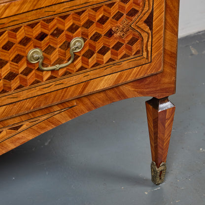 Pair of Veneered Marquetry Commodes