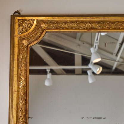 Grand Scaled Pair of French Gilded Mirrors