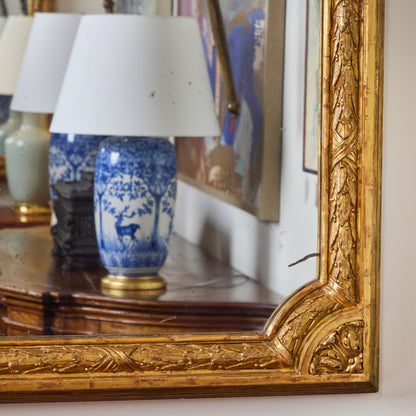 Grand Scaled Pair of French Gilded Mirrors