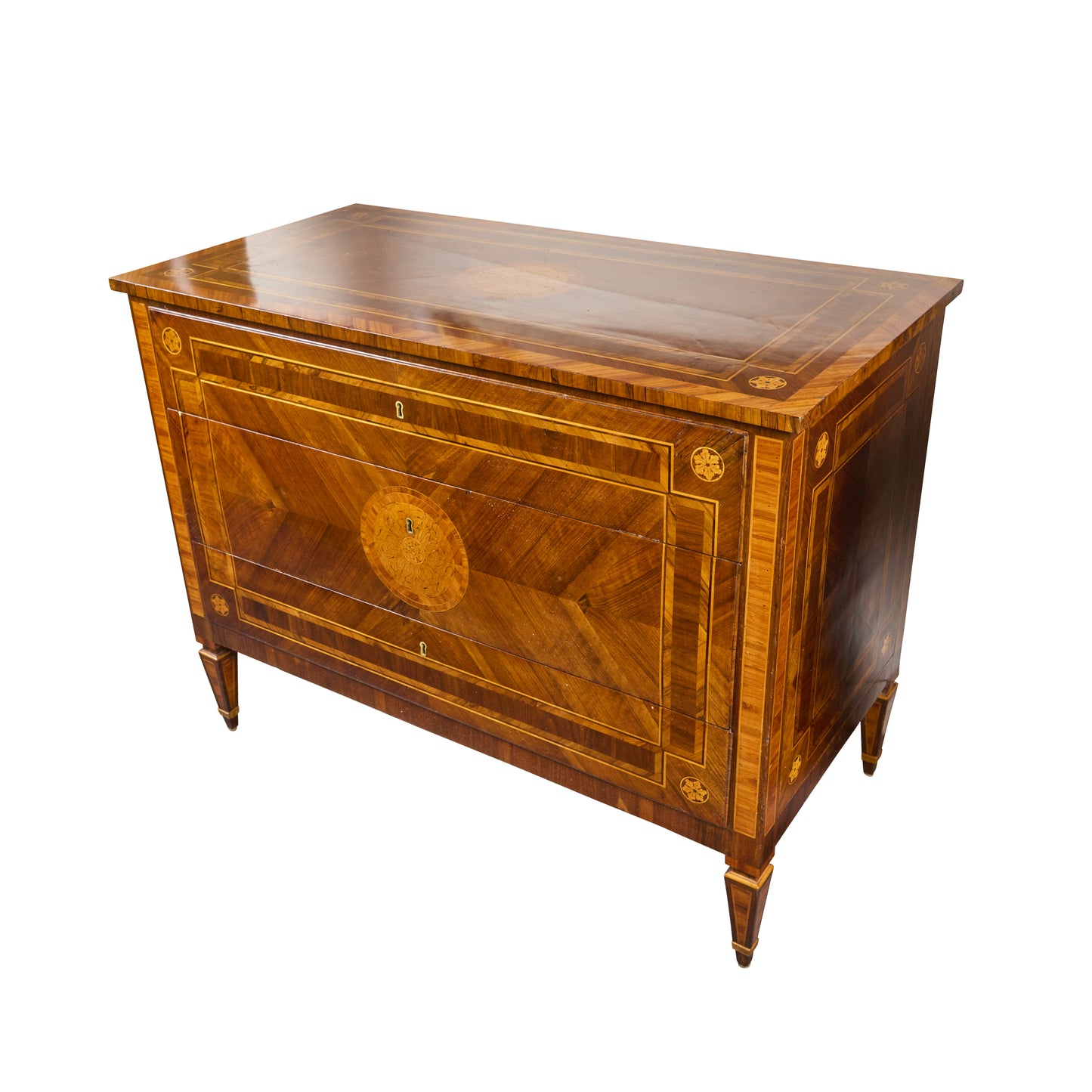 Pair of Walnut and Pear Marquetry Commodes