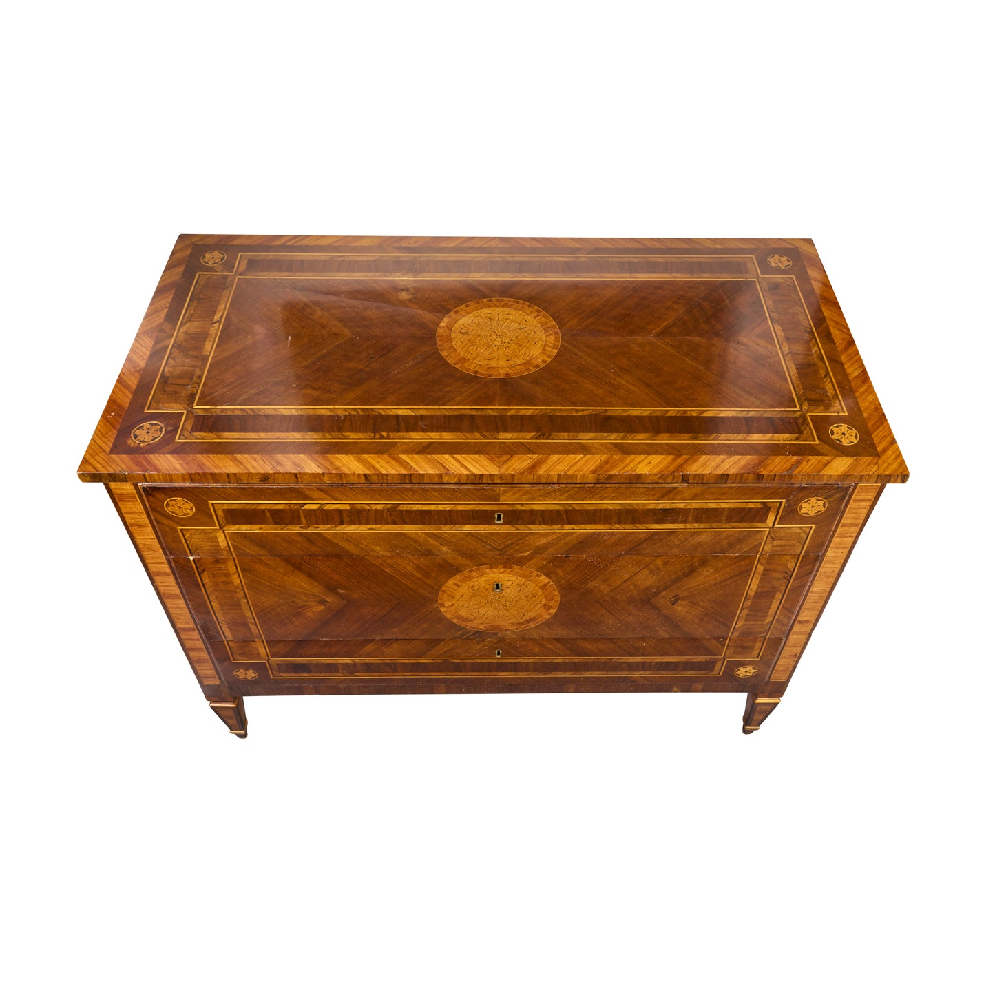 Pair of Walnut and Pear Marquetry Commodes