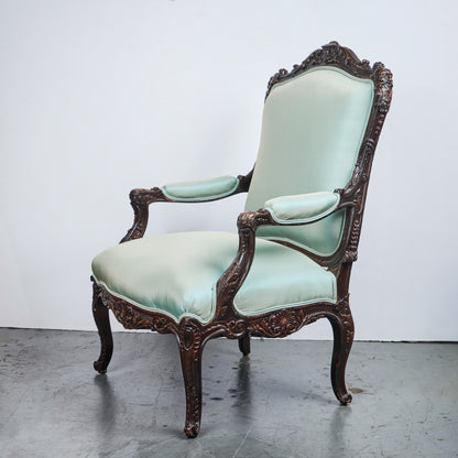 Pair Renaissance Style Walnut Armchairs