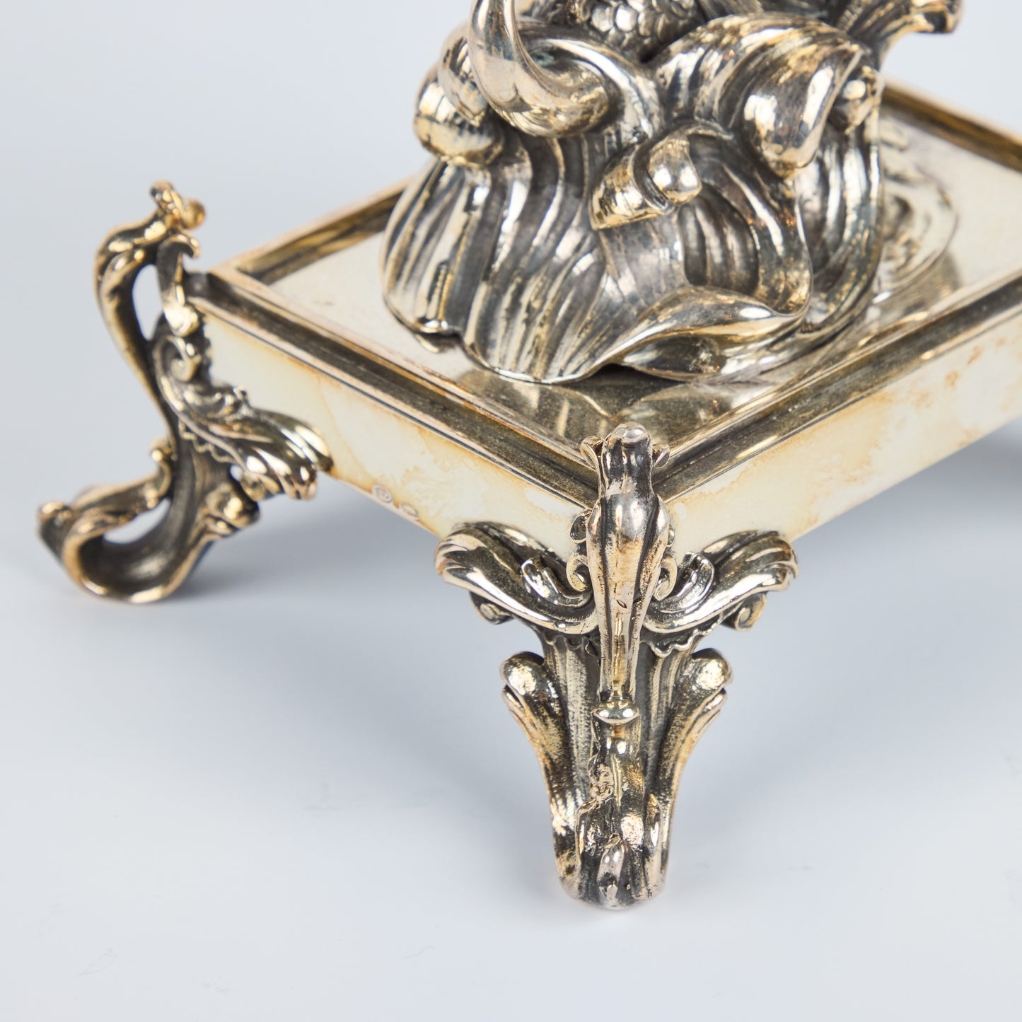 Pair Renaissance Revival Silver-Plated Candle Holders