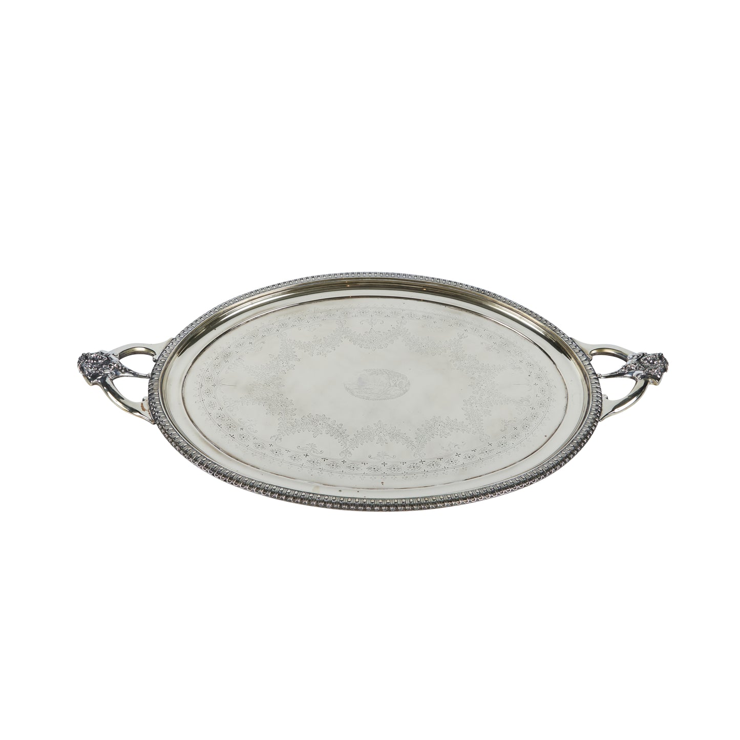 Engraved, Italian Silver Tray