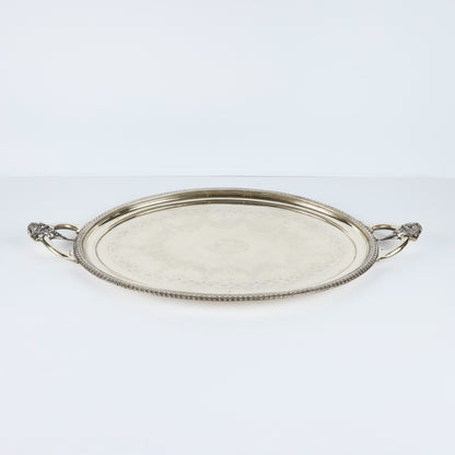 Engraved, Italian Silver Tray