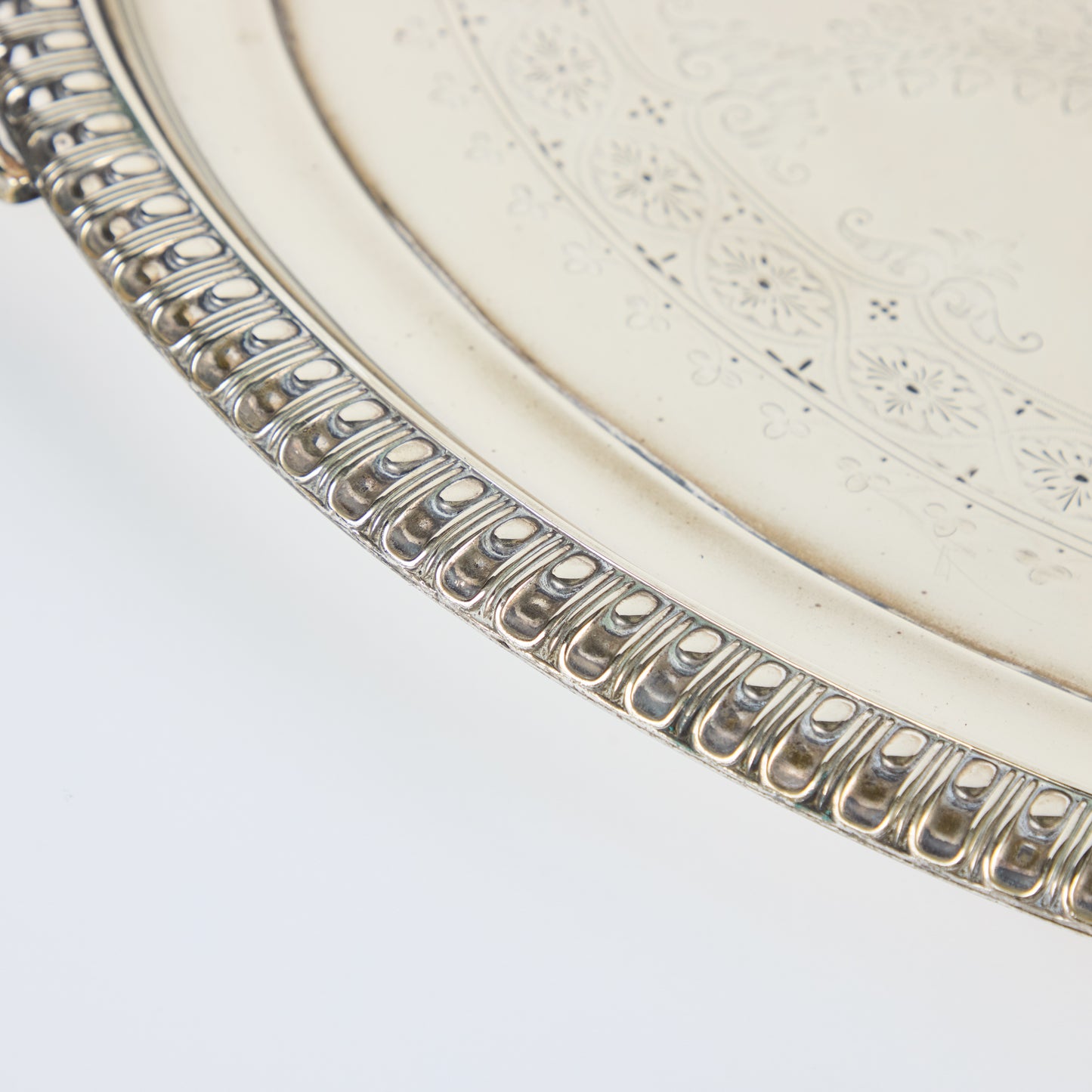 Engraved, Italian Silver Tray