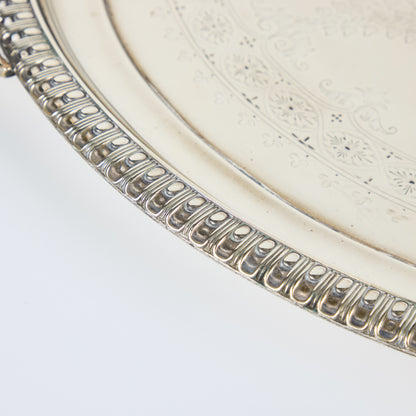 Engraved, Italian Silver Tray