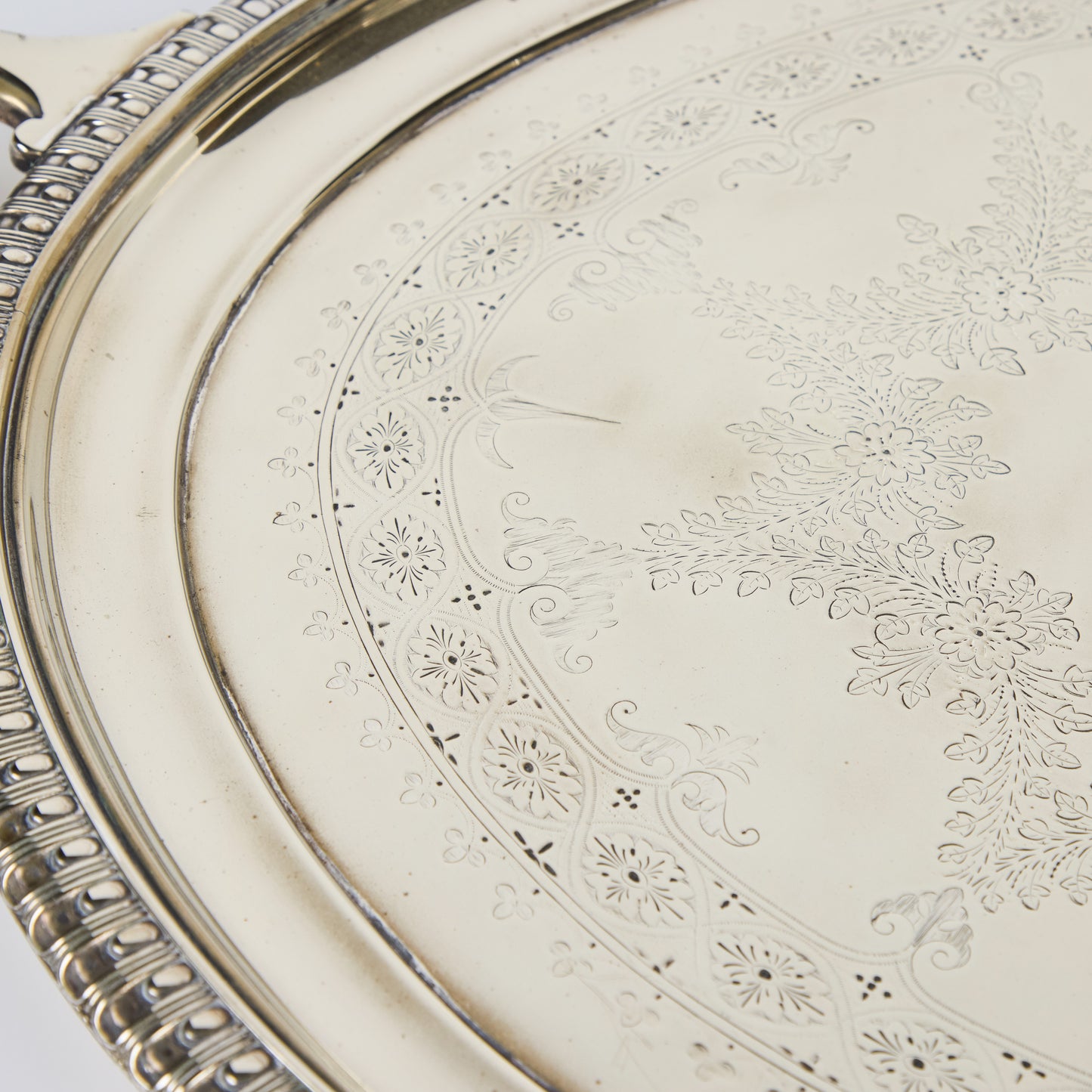 Engraved, Italian Silver Tray