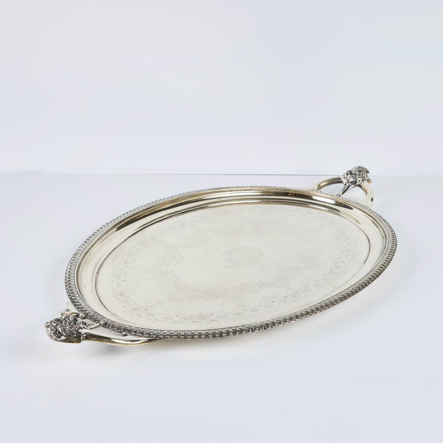 Engraved, Italian Silver Tray