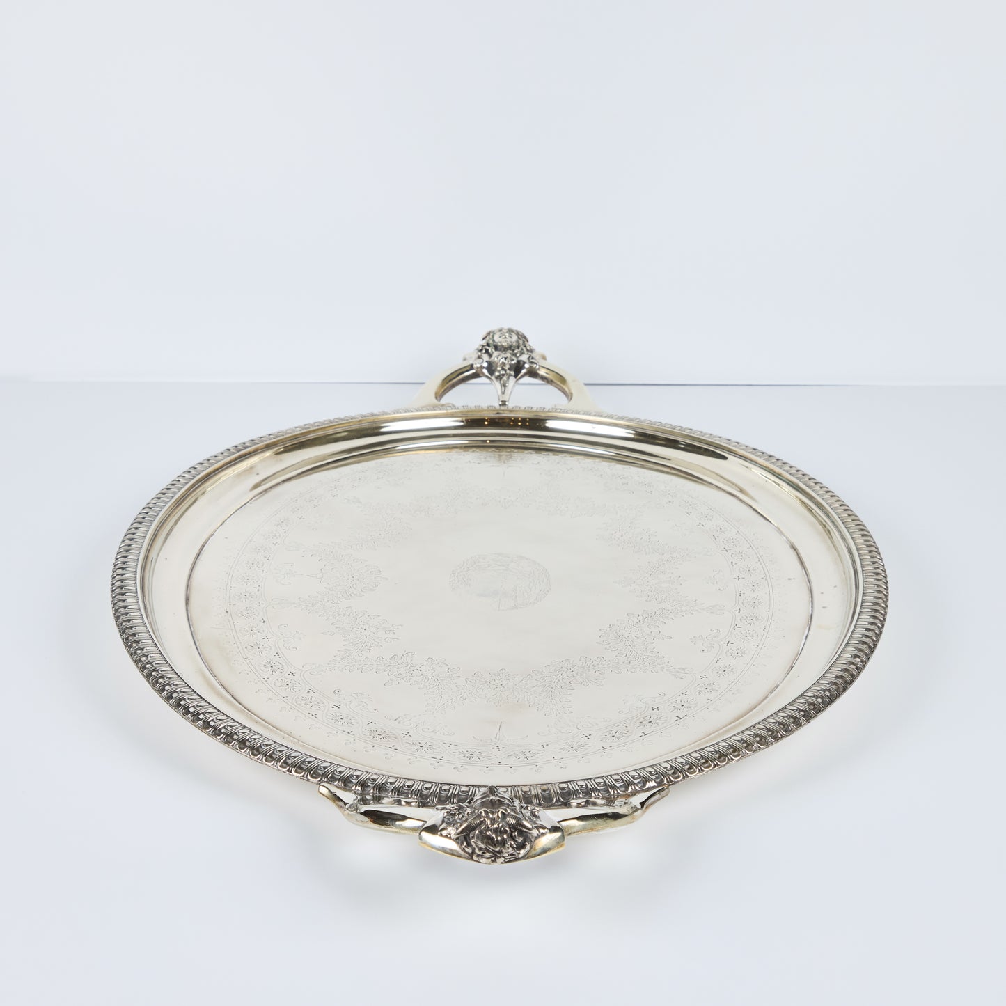 Engraved, Italian Silver Tray