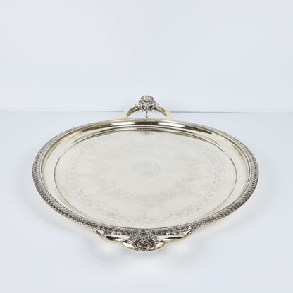 Engraved, Italian Silver Tray