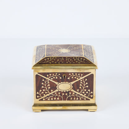 Wood and Brass Hinged Box by Erhard and Sohne