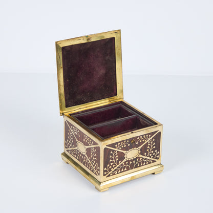 Wood and Brass Hinged Box by Erhard and Sohne