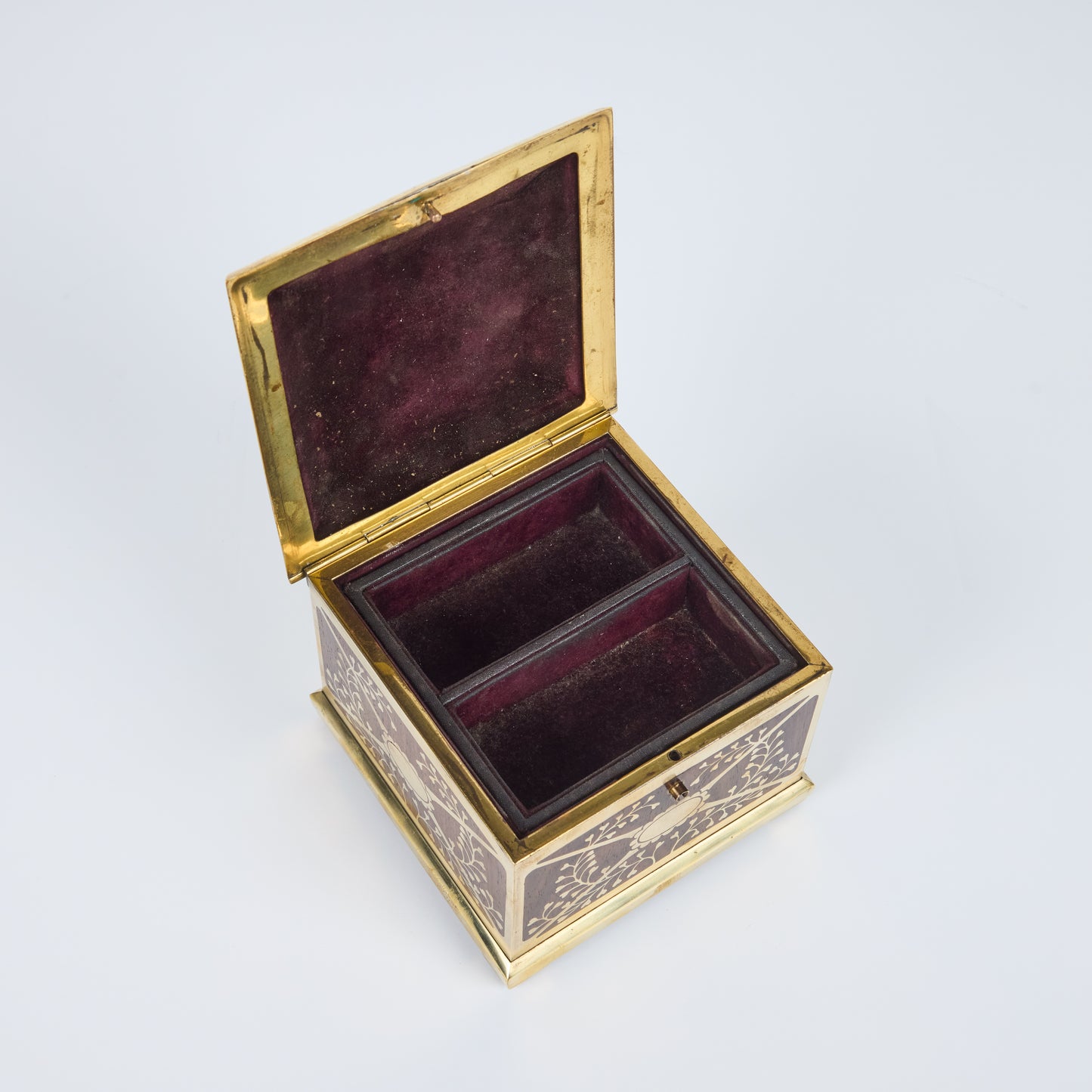 Wood and Brass Hinged Box by Erhard and Sohne