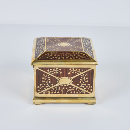 Wood and Brass Hinged Box by Erhard and Sohne