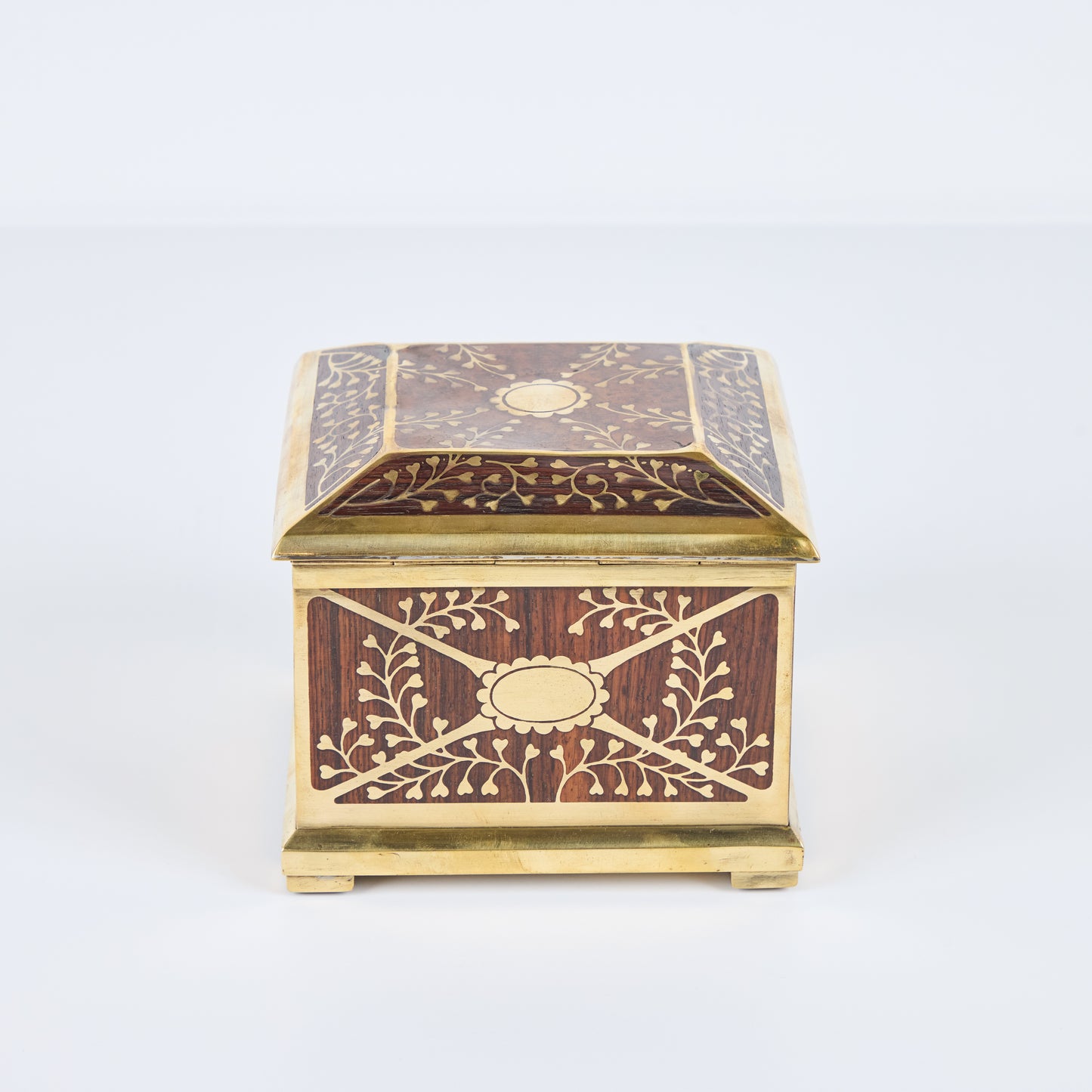 Wood and Brass Hinged Box by Erhard and Sohne