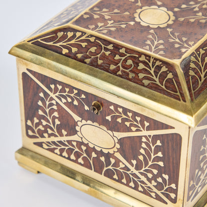 Wood and Brass Hinged Box by Erhard and Sohne