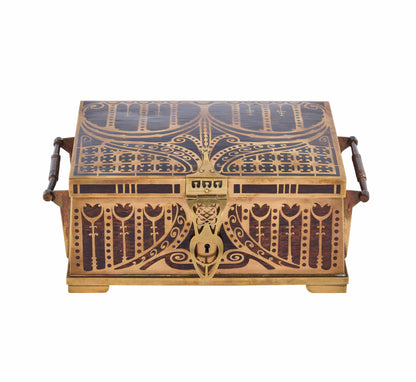 Hand-Crafted Wood and Brass Box by Erhard and Sohne