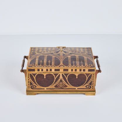 Hand-Crafted Wood and Brass Box by Erhard and Sohne