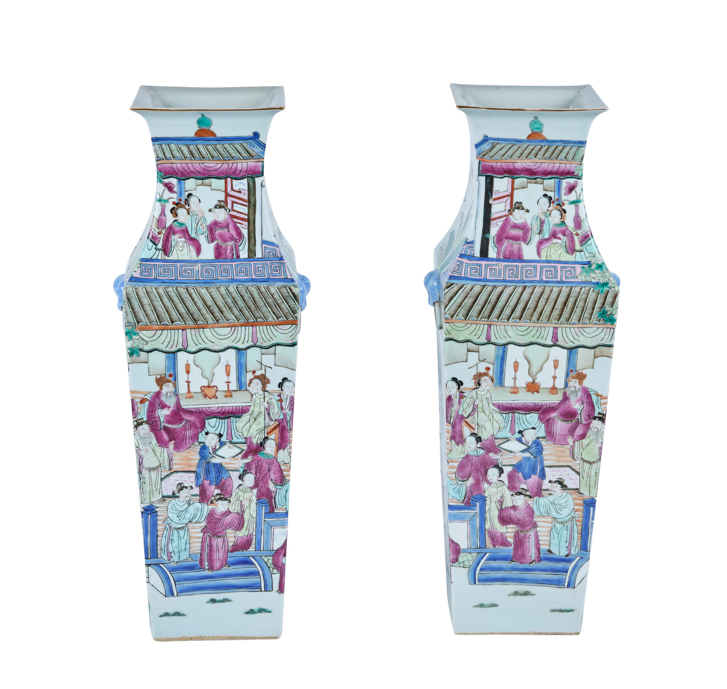 Pair of Chinese Porcelain Square Vases