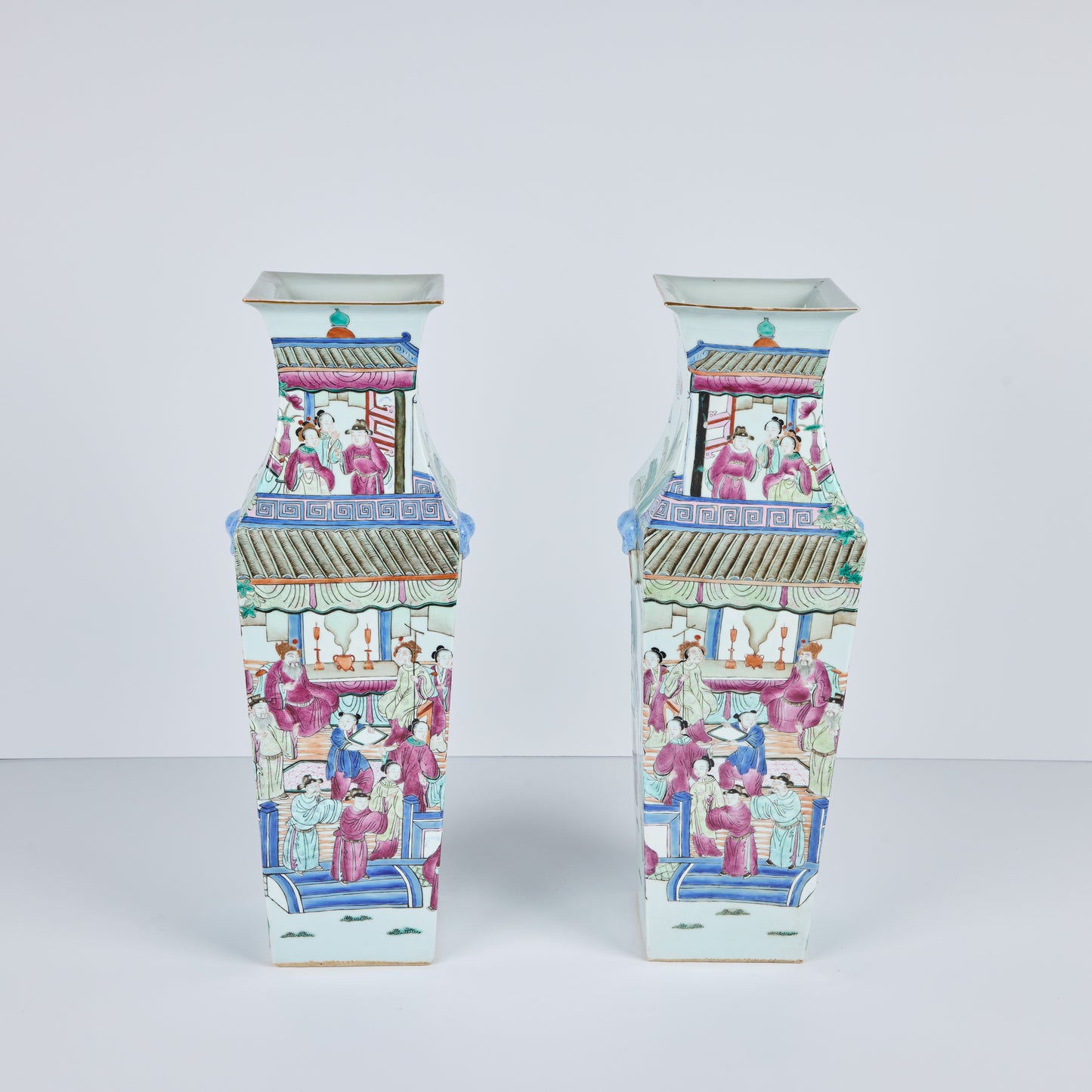 Pair of Chinese Porcelain Square Vases