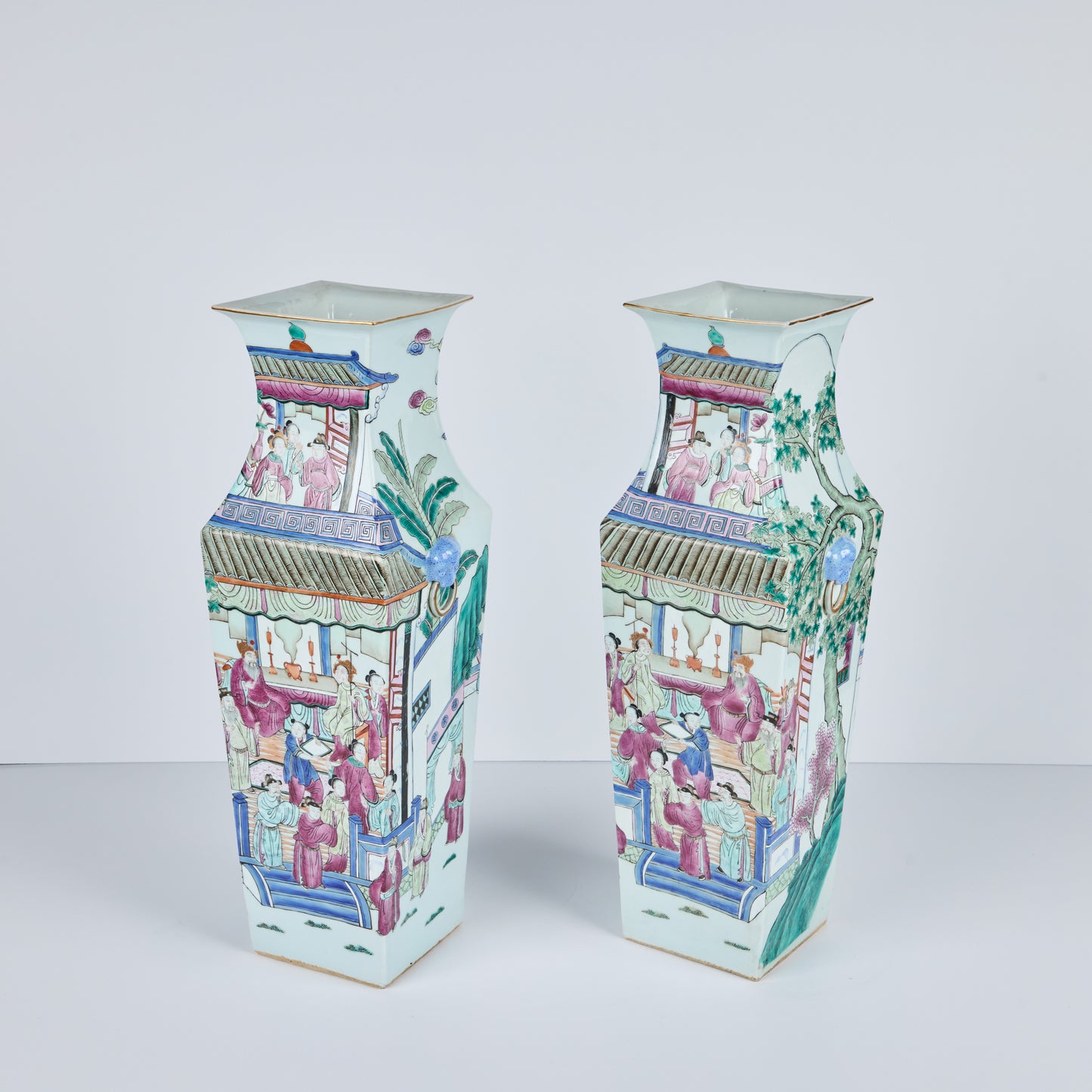 Pair of Chinese Porcelain Square Vases