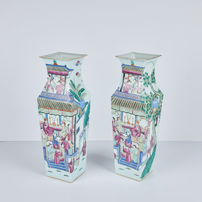 Pair of Chinese Porcelain Square Vases