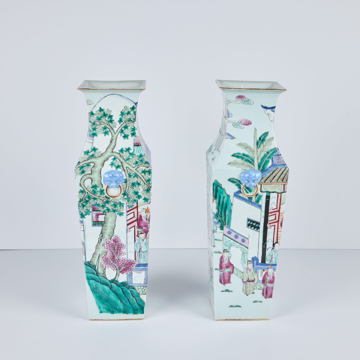 Pair of Chinese Porcelain Square Vases