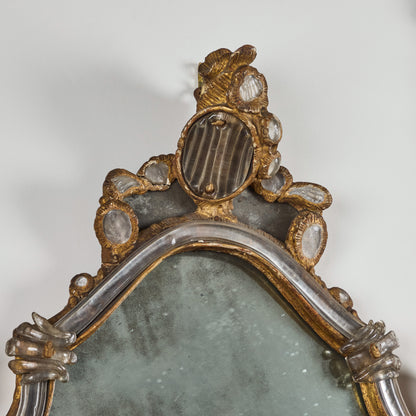 Pair Left/Right Gilt-wood Venetian Mirrors