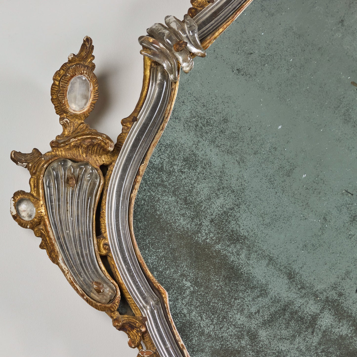 Pair Left/Right Gilt-wood Venetian Mirrors