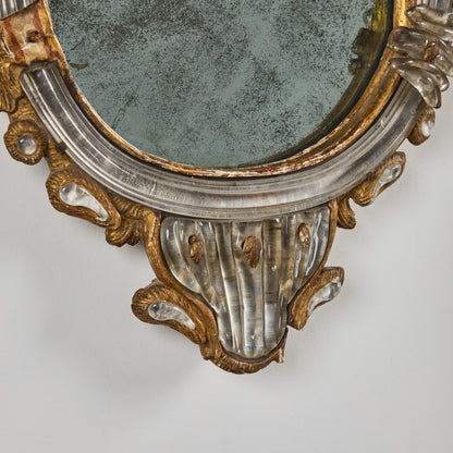 Pair Left/Right Gilt-wood Venetian Mirrors