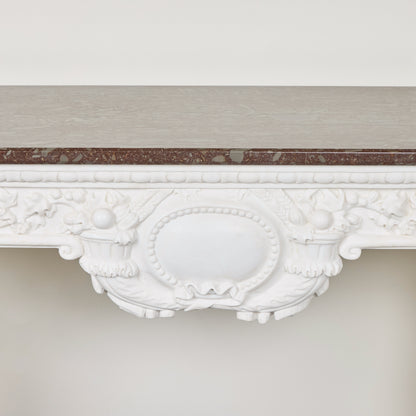 Hand-Carved Carrara Marble Console Table