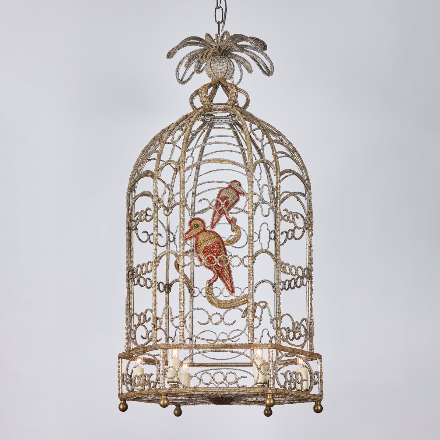 Beaded Sicilian Bird Cage Chandelier