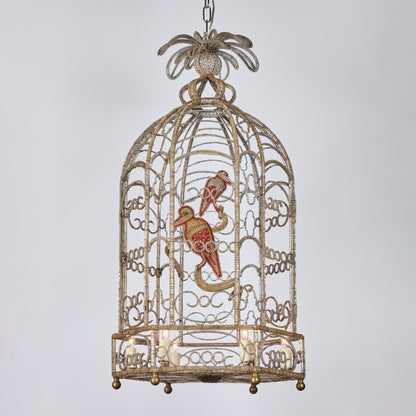 Beaded Sicilian Bird Cage Chandelier