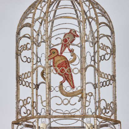 Beaded Sicilian Bird Cage Chandelier