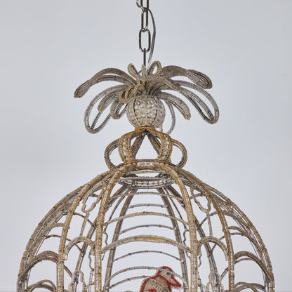 Beaded Sicilian Bird Cage Chandelier