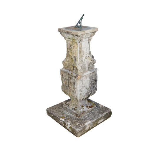 English Portland Stone and Brass Sundial