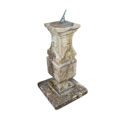 English Portland Stone and Brass Sundial