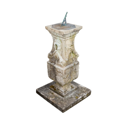 English Portland Stone and Brass Sundial