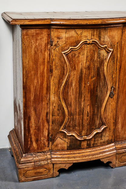 Slender, Bow Front, Antique Credenza