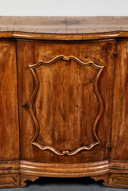 Slender, Bow Front, Antique Credenza