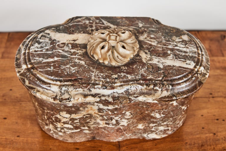 Rare, Antique, French, Chocolate Marble Box